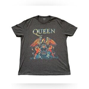 Queen Graphic Band Tee Rock Tee Gray XL